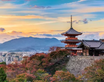 Temple Japon Kiyomizu Paysage Sunset